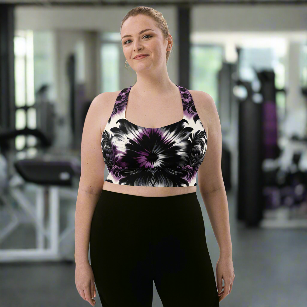 Longline Sports Bra - Nightshade Pulse
