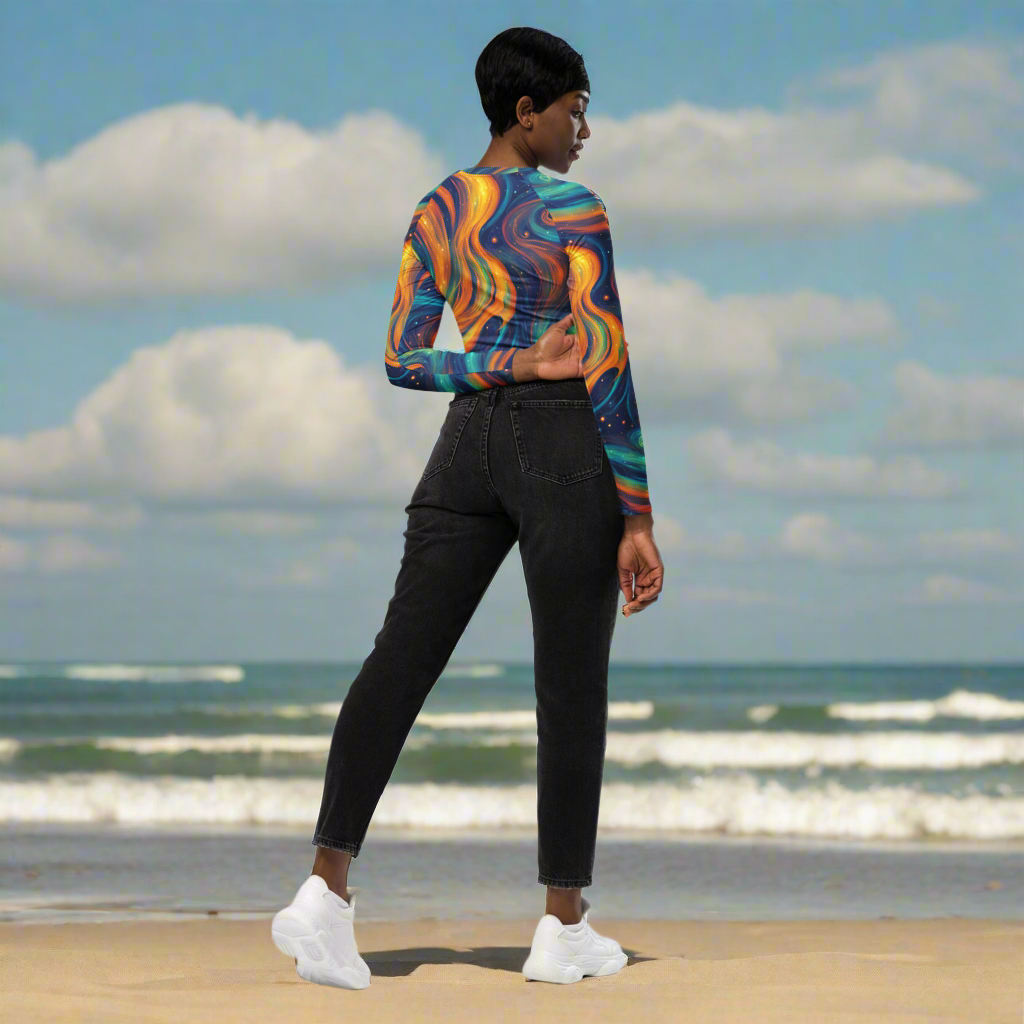 Recycled Long-sleeve Crop Top Stardust