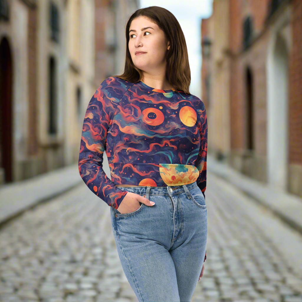 Recycled Long-sleeve Crop Top Twilight