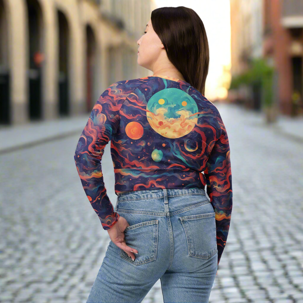 Recycled Long-sleeve Crop Top Twilight