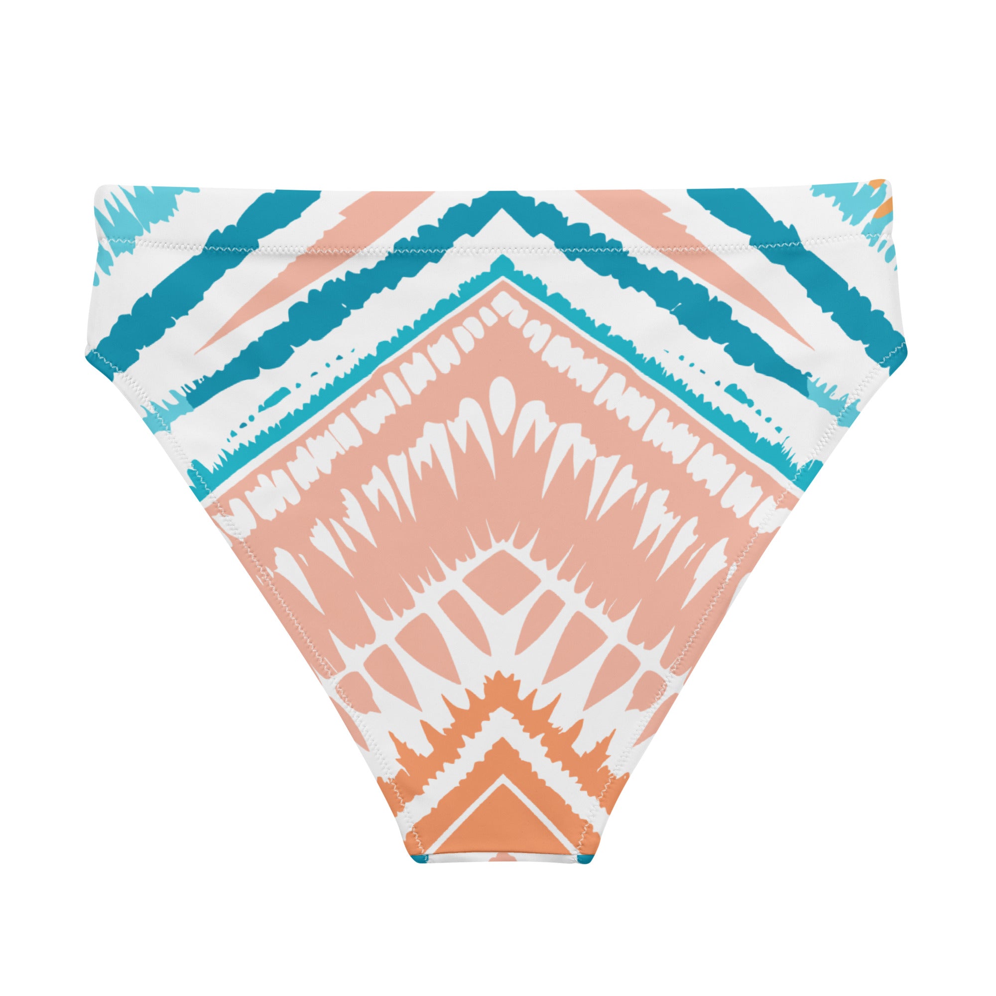 Recycled High-Waisted Bikini Bottom Peachy Blues - ErdeGora