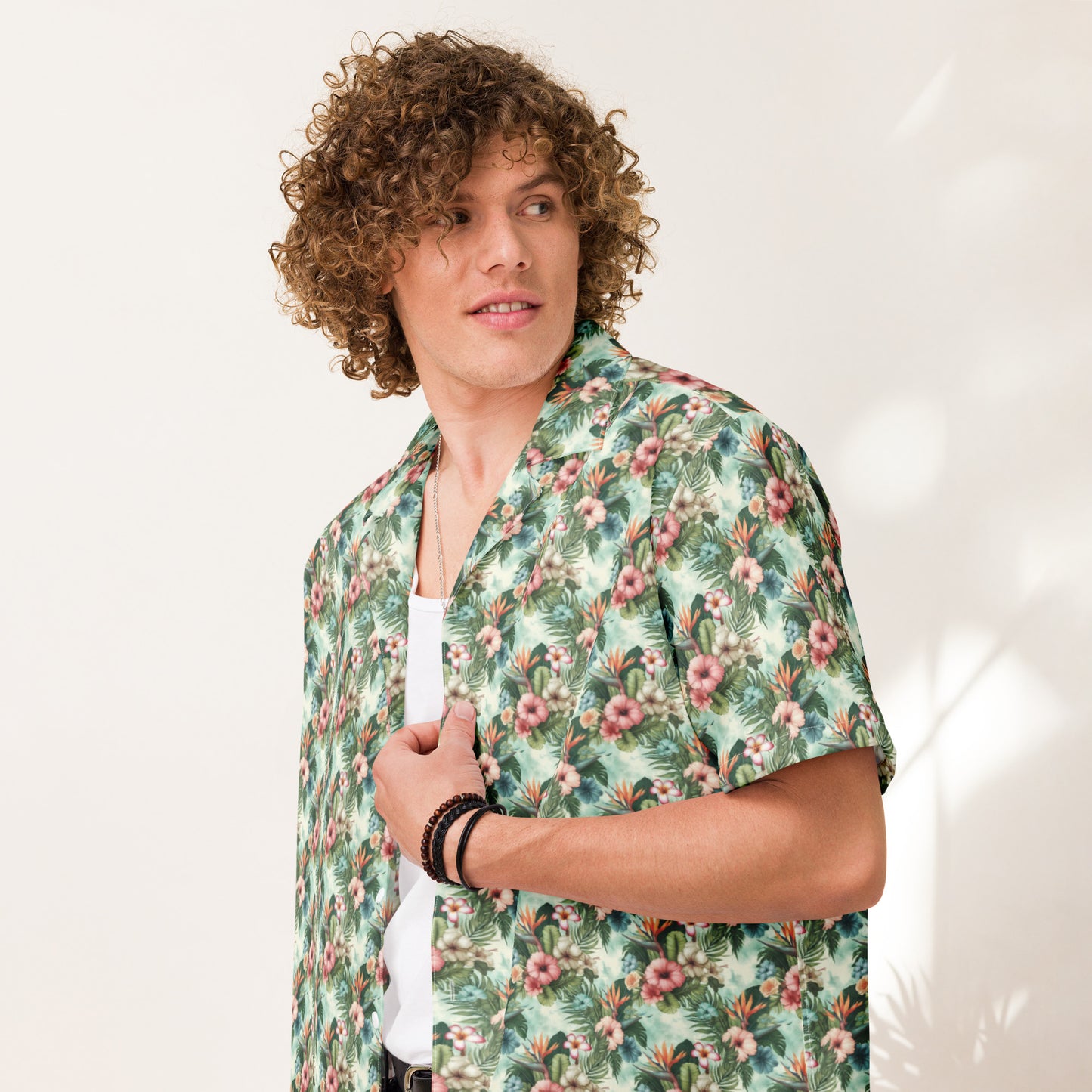 Unisex Button Shirt Floral Escape - ErdeGora