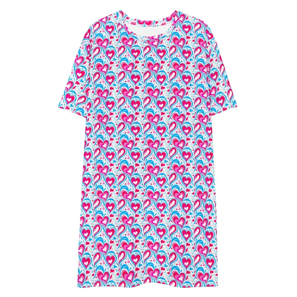 Casual T - Shirt Dress Heart Delight - ErdeGora