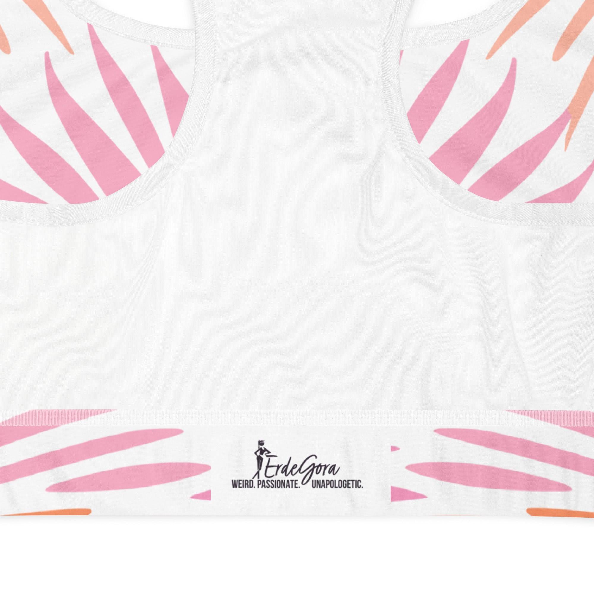 Tie-dye Padded Sports Bra Peachy Coral Reef - ErdeGora