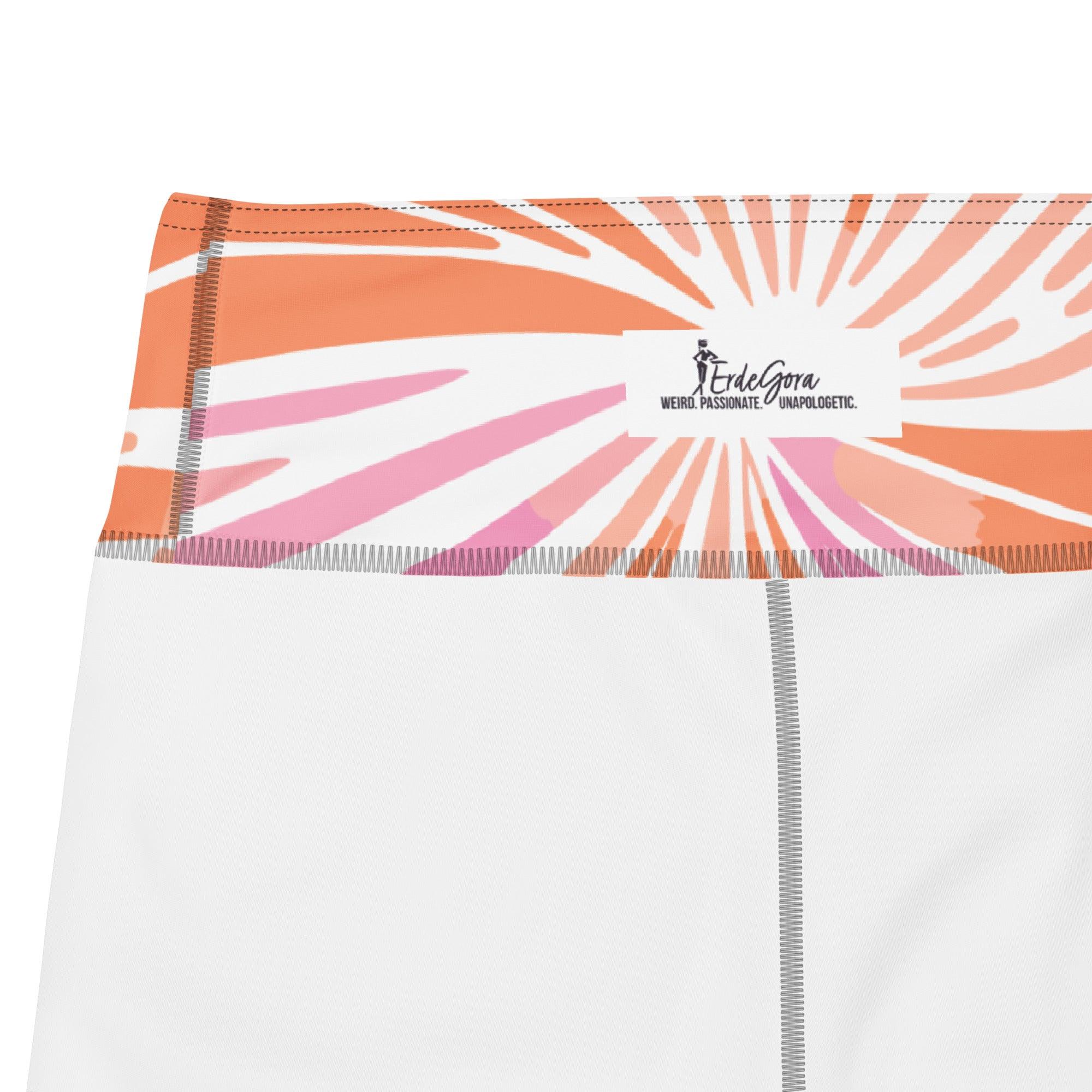 Tie-dye Yoga Shorts Peachy Coral Reef - ErdeGora