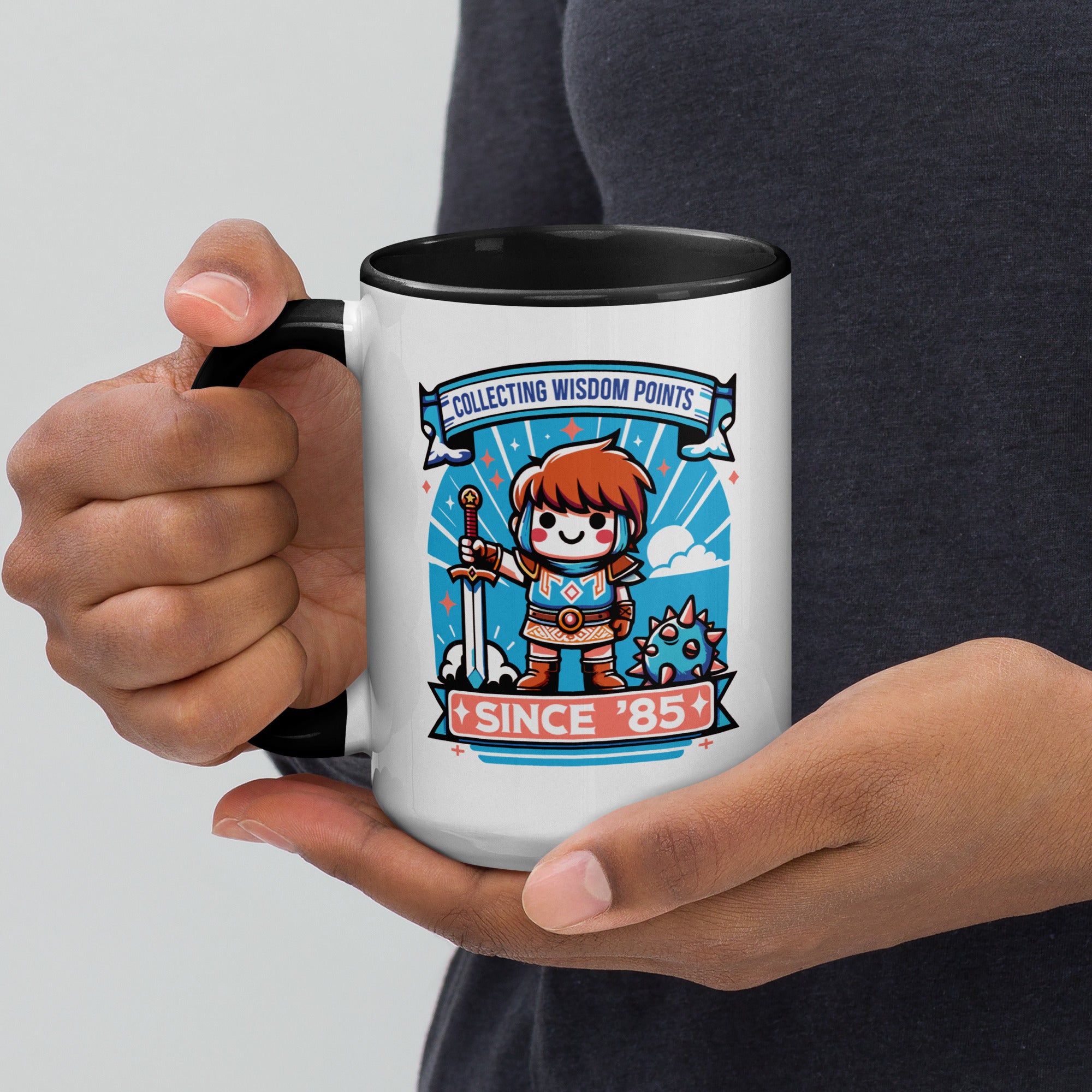 Mug with Color Inside Collecting Wisdom Points Since '85 - ErdeGora