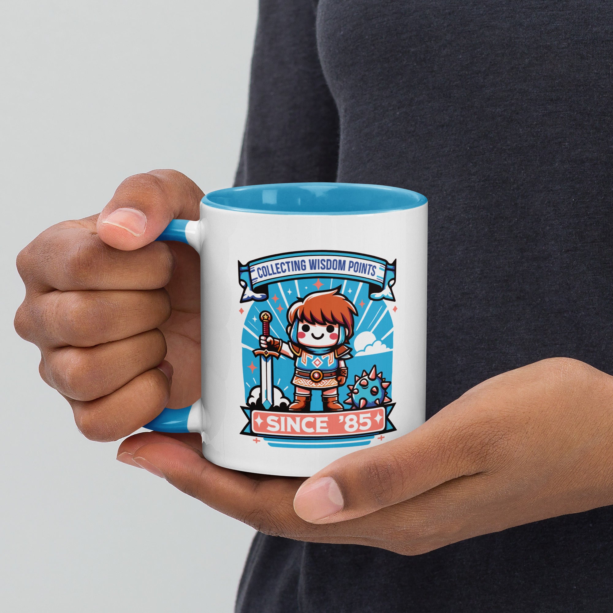 Mug with Color Inside Collecting Wisdom Points Since '85 - ErdeGora