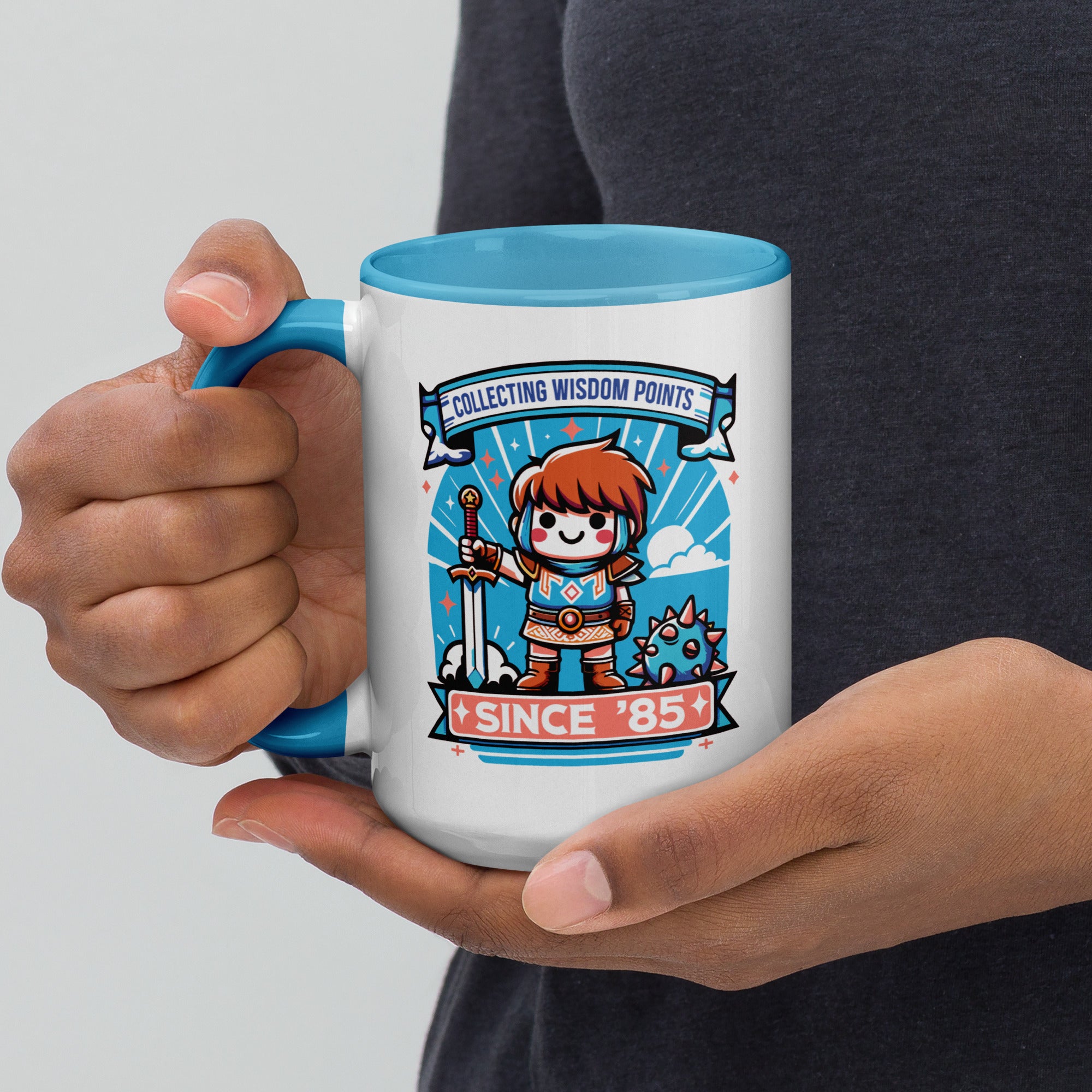 Mug with Color Inside Collecting Wisdom Points Since '85 - ErdeGora