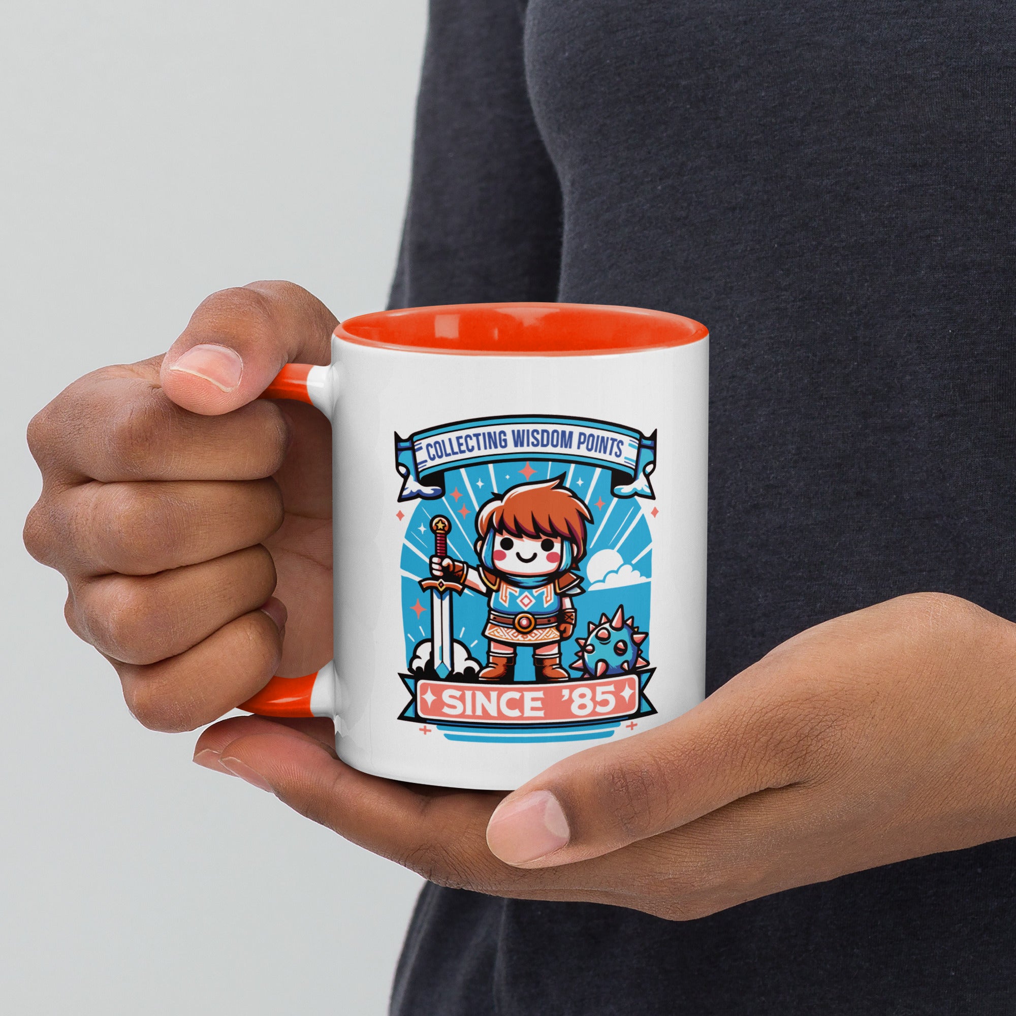 Mug with Color Inside Collecting Wisdom Points Since '85 - ErdeGora