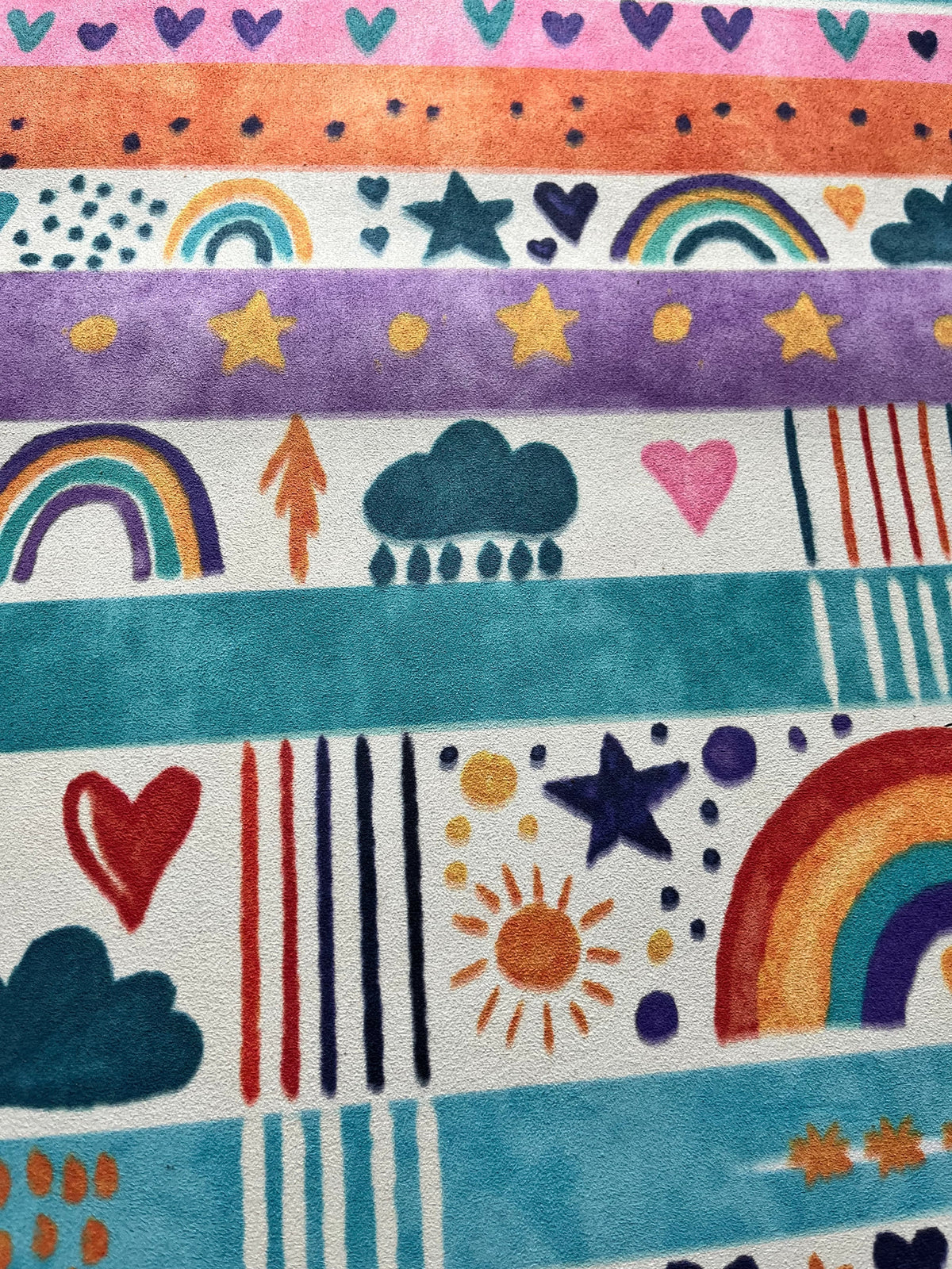 Drawing captured from yoga mat. Childish ErdeGora watercolor style.