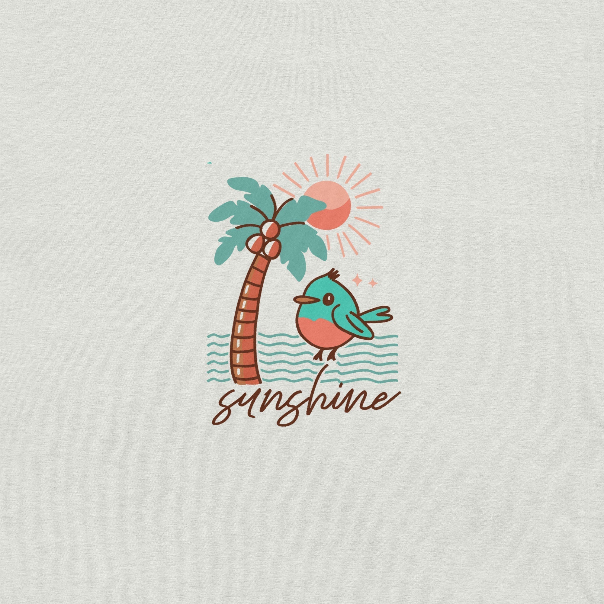 graphic tshirt design robin bird and text "Sunshine"