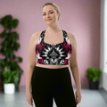 Longline Sports Bra - Gothic Blossom