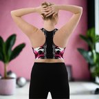 Longline Sports Bra - Gothic Blossom