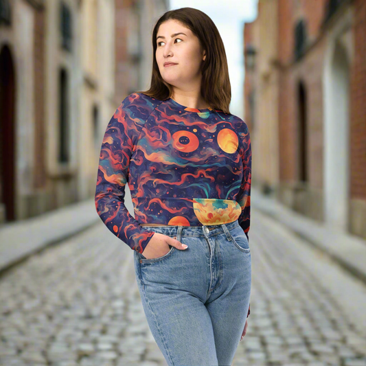Crop Top Twilight cu mânecă lungă reciclat