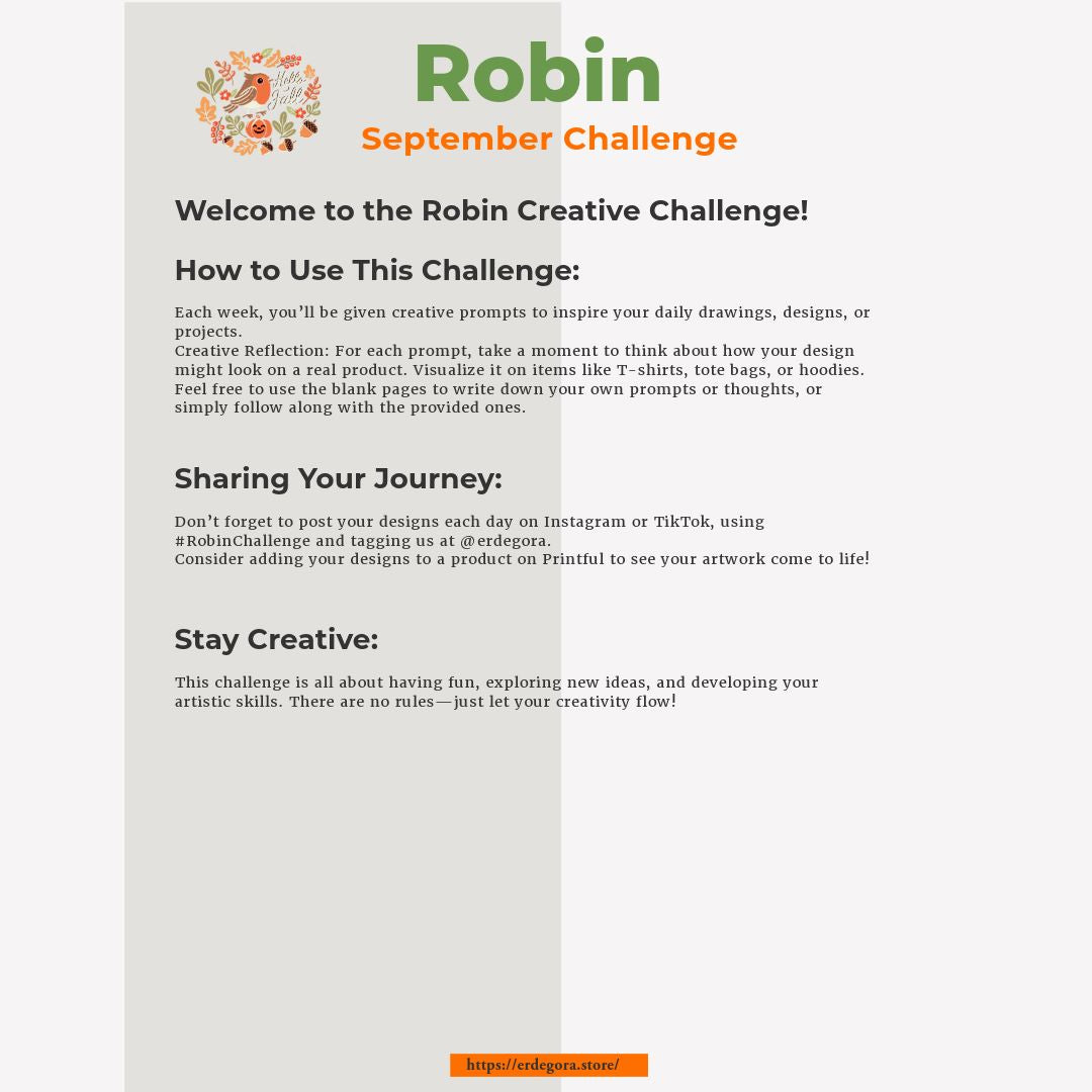 Robin September Challenge: Creative Template for Print-on-Demand Inspiration