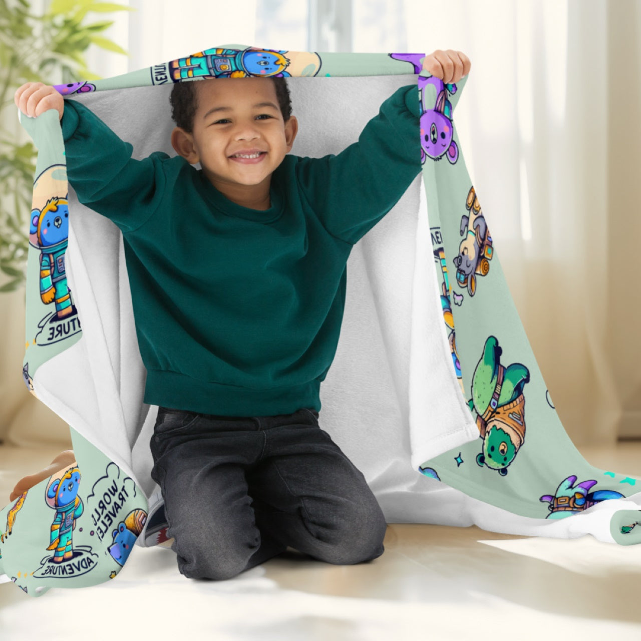 Throw Blanket Adventure Dream Bears - ErdeGora