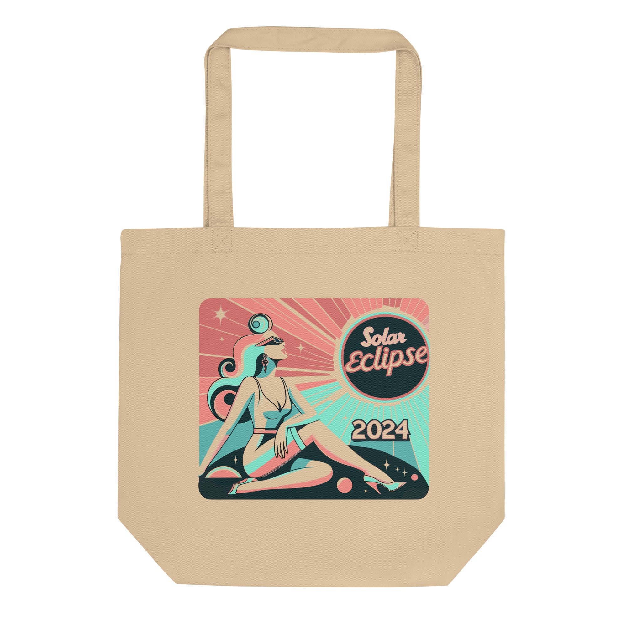 Organic Cotton Tote Bag Eclipse 2024 Homebody Edition - ErdeGora