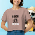 Person wearing a t-shirt with a panda graphic and text, standing next to a panda holding a drink.
