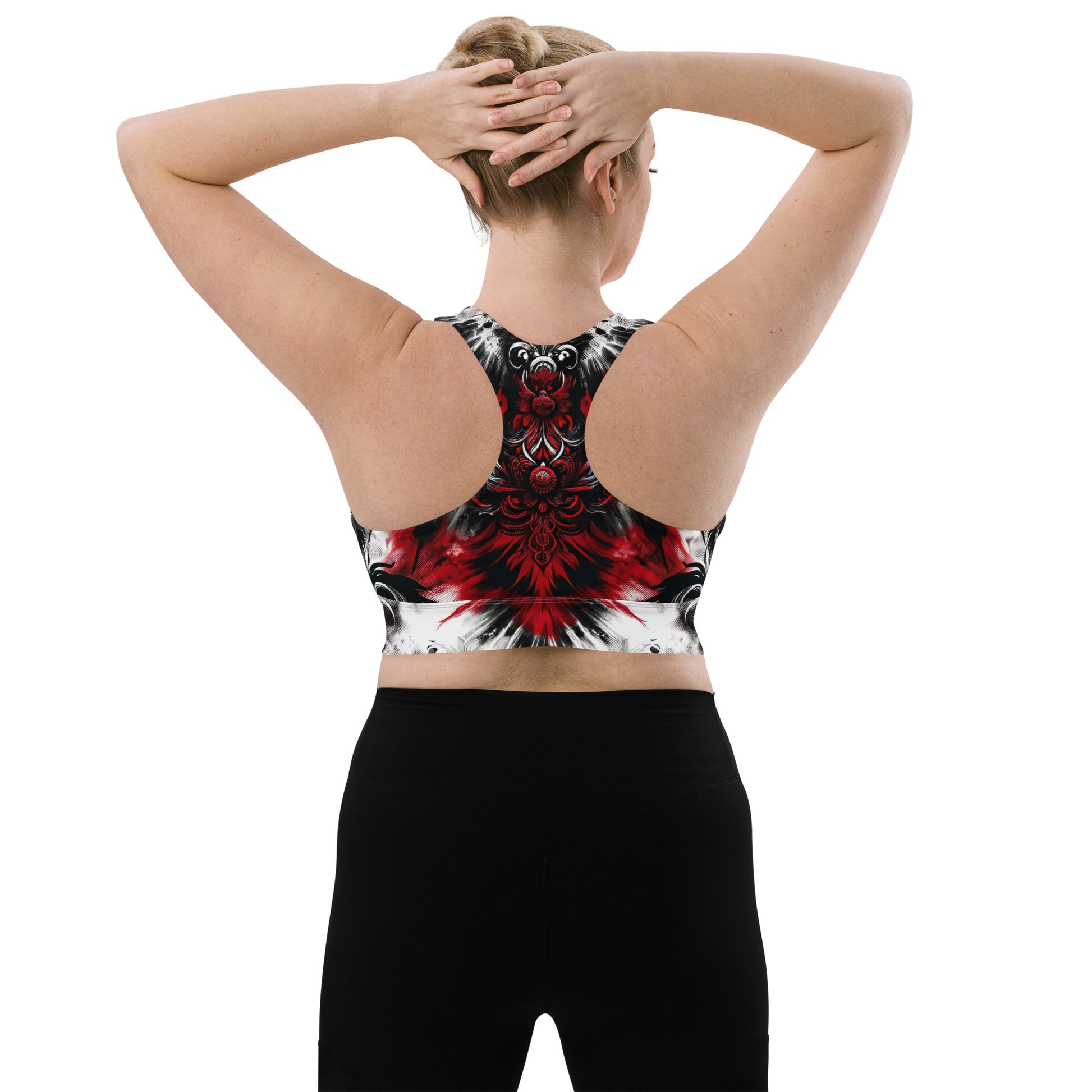 Longline Sports Bra Crimson Nocturn - ErdeGora