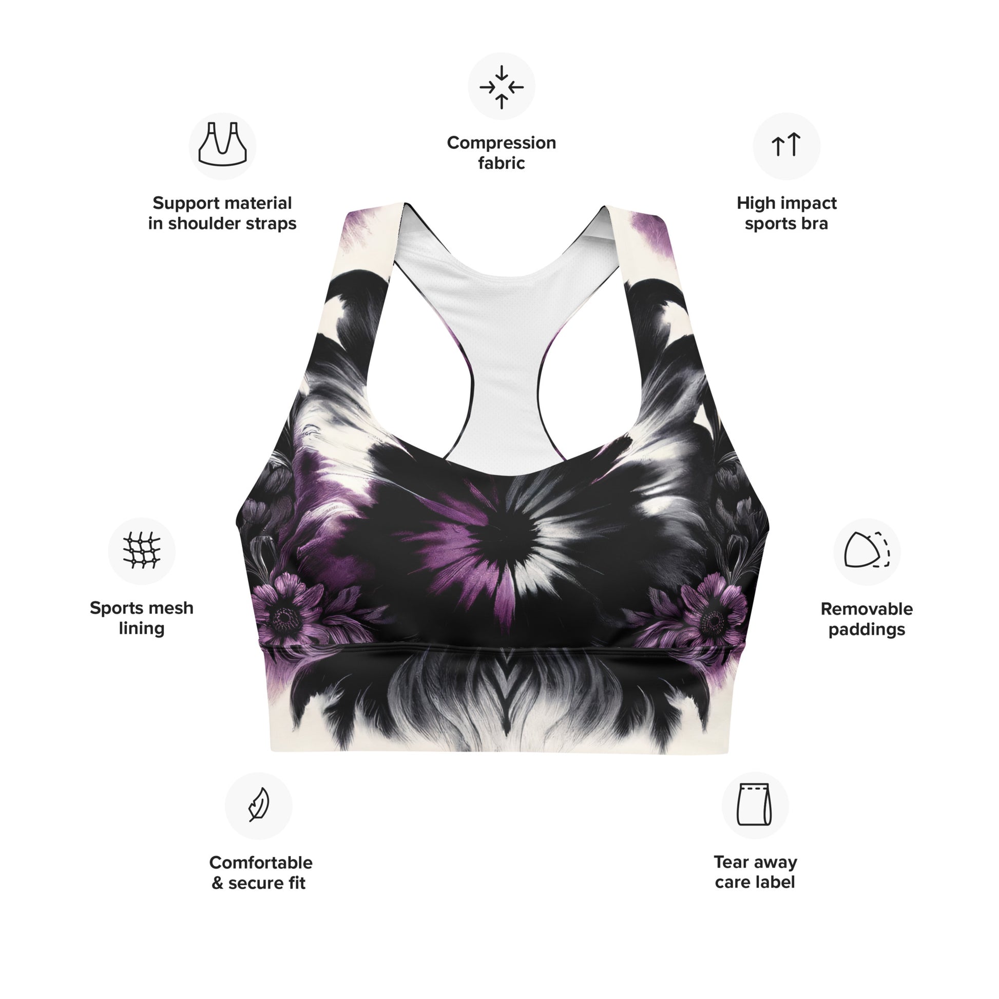 Longline Sports Bra Nightshade Pulse - ErdeGora