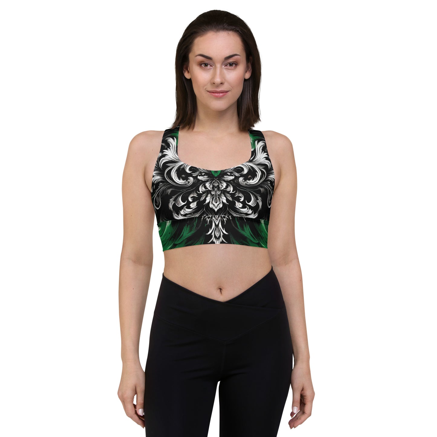 Longline Sports Bra Verdant Veil - ErdeGora