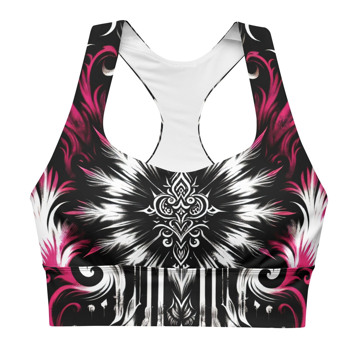 Longline Sports Bra Gothic Blossom - ErdeGora