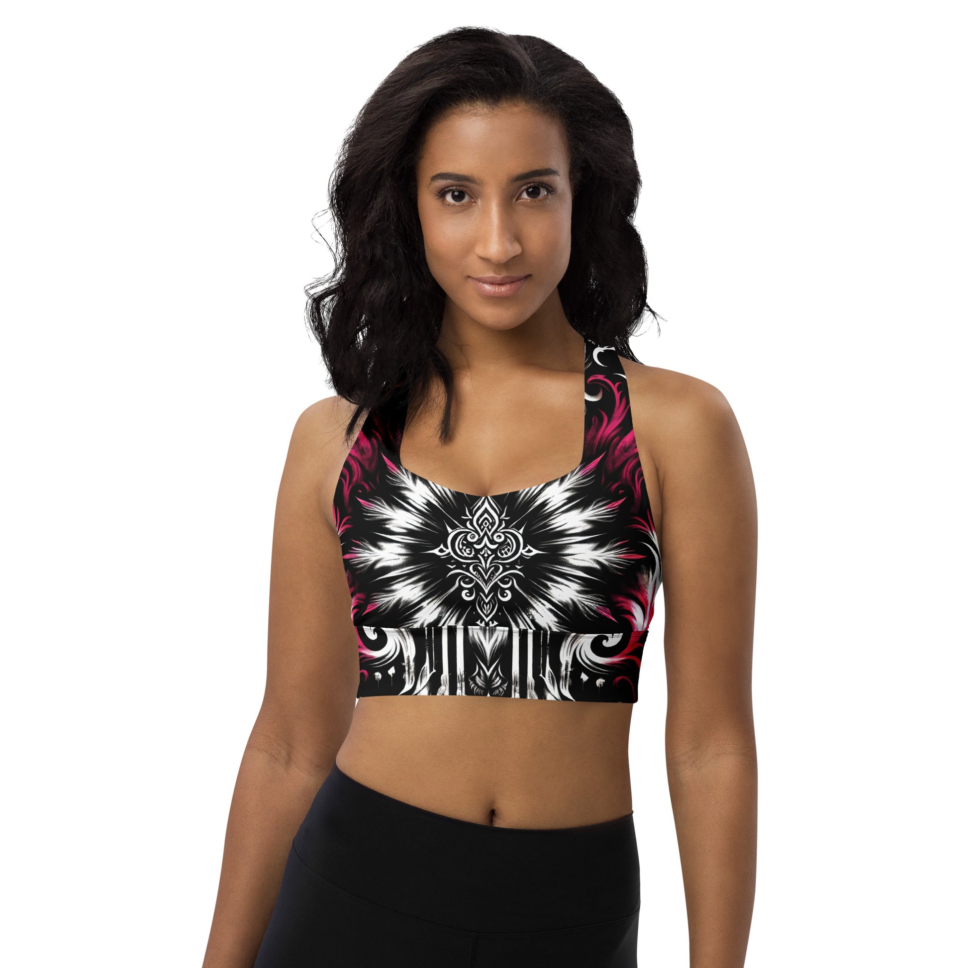 Longline Sports Bra Gothic Blossom - ErdeGora