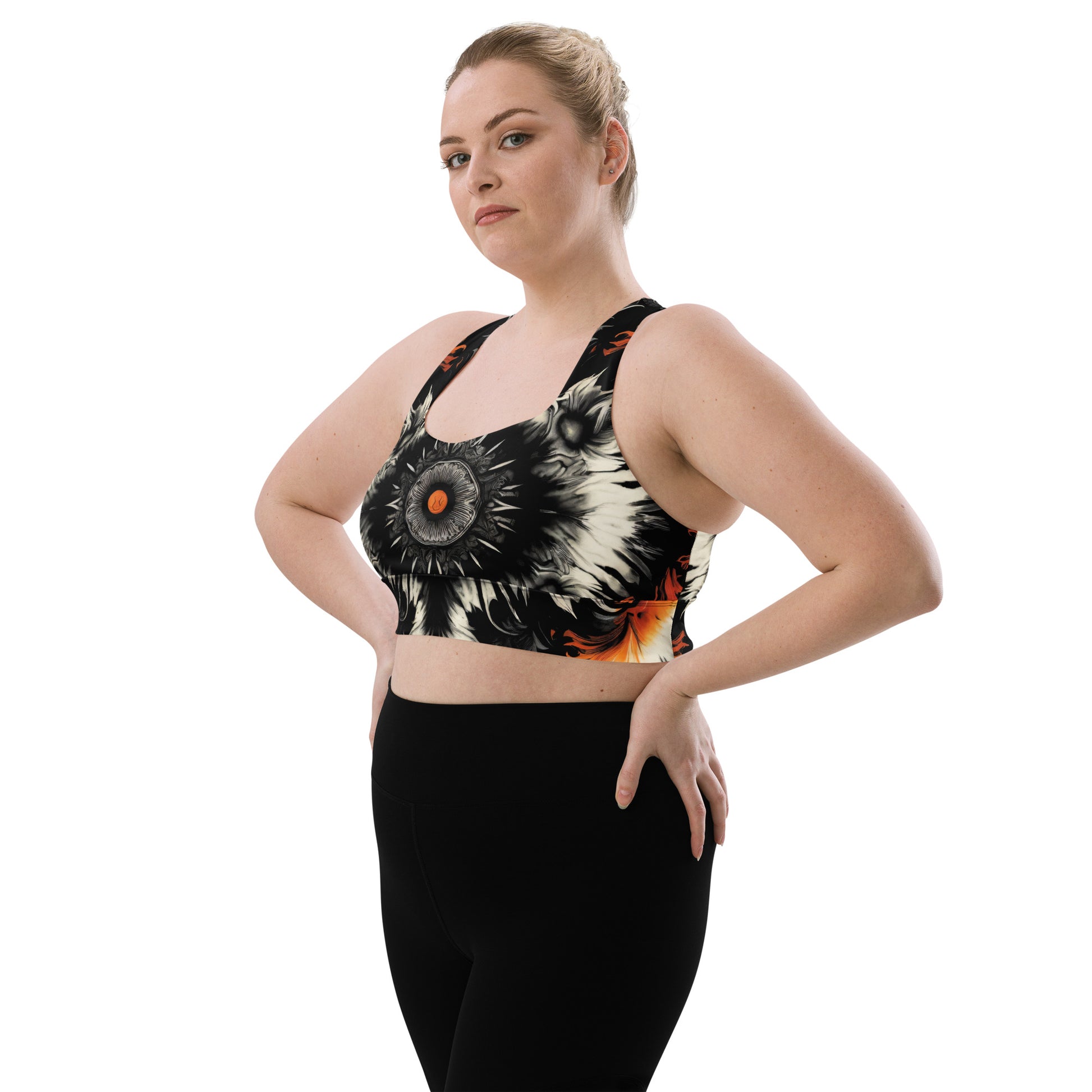 Longline Sports Bra Pumpkin Patch - ErdeGora