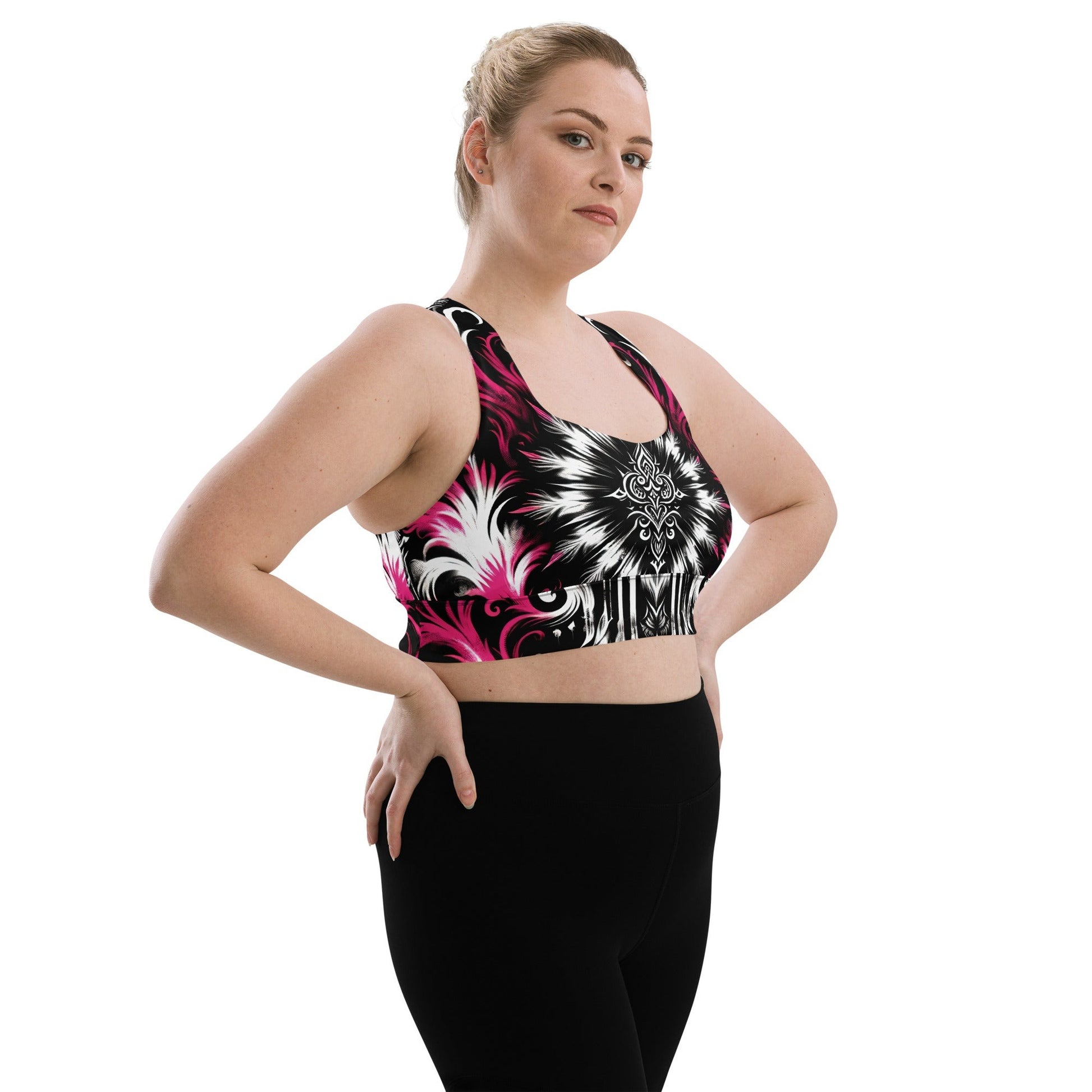 Longline Sports Bra Gothic Blossom - ErdeGora