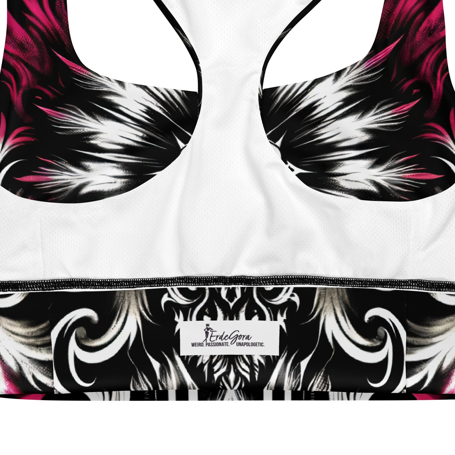 Longline Sports Bra Gothic Blossom - ErdeGora