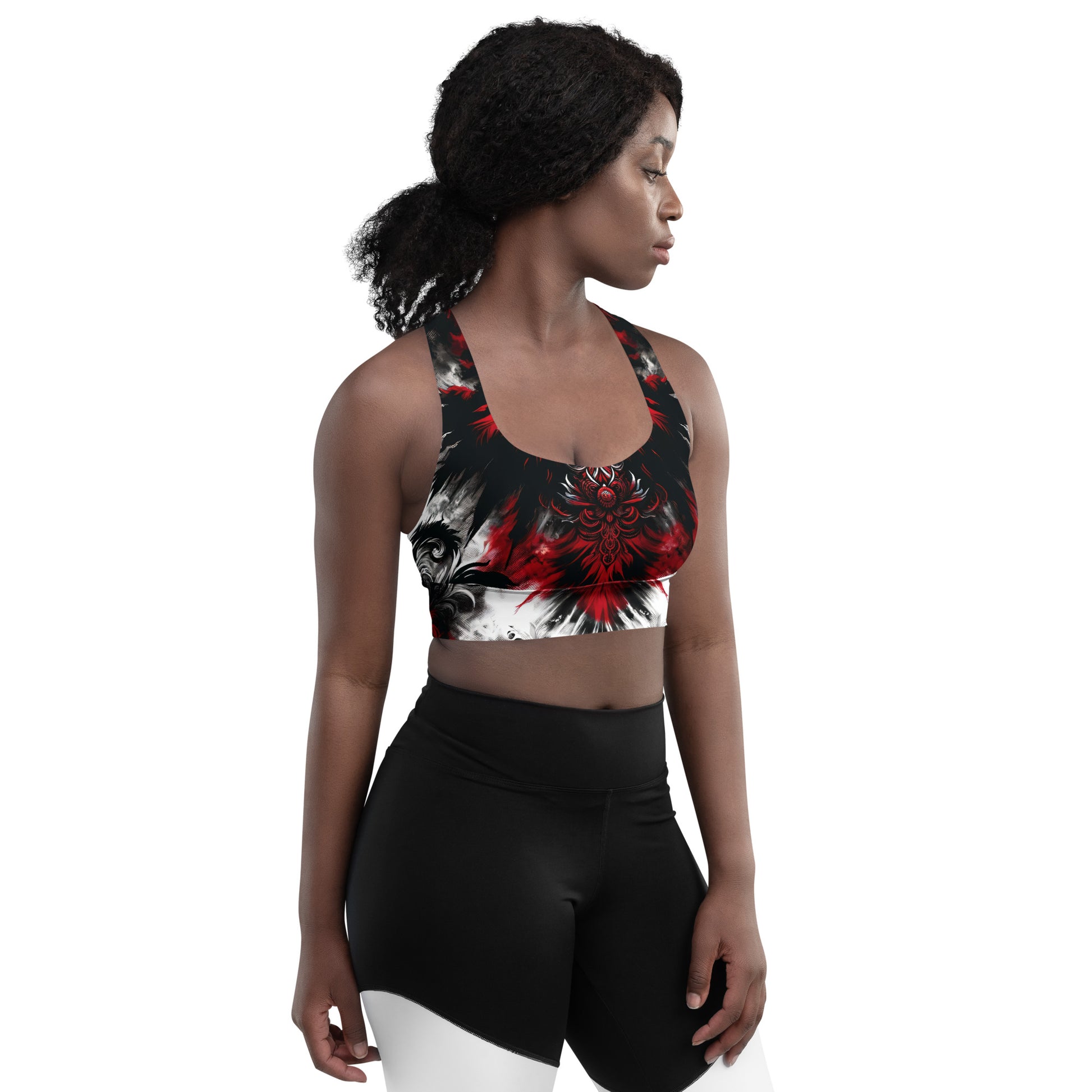 Longline Sports Bra Crimson Nocturn - ErdeGora