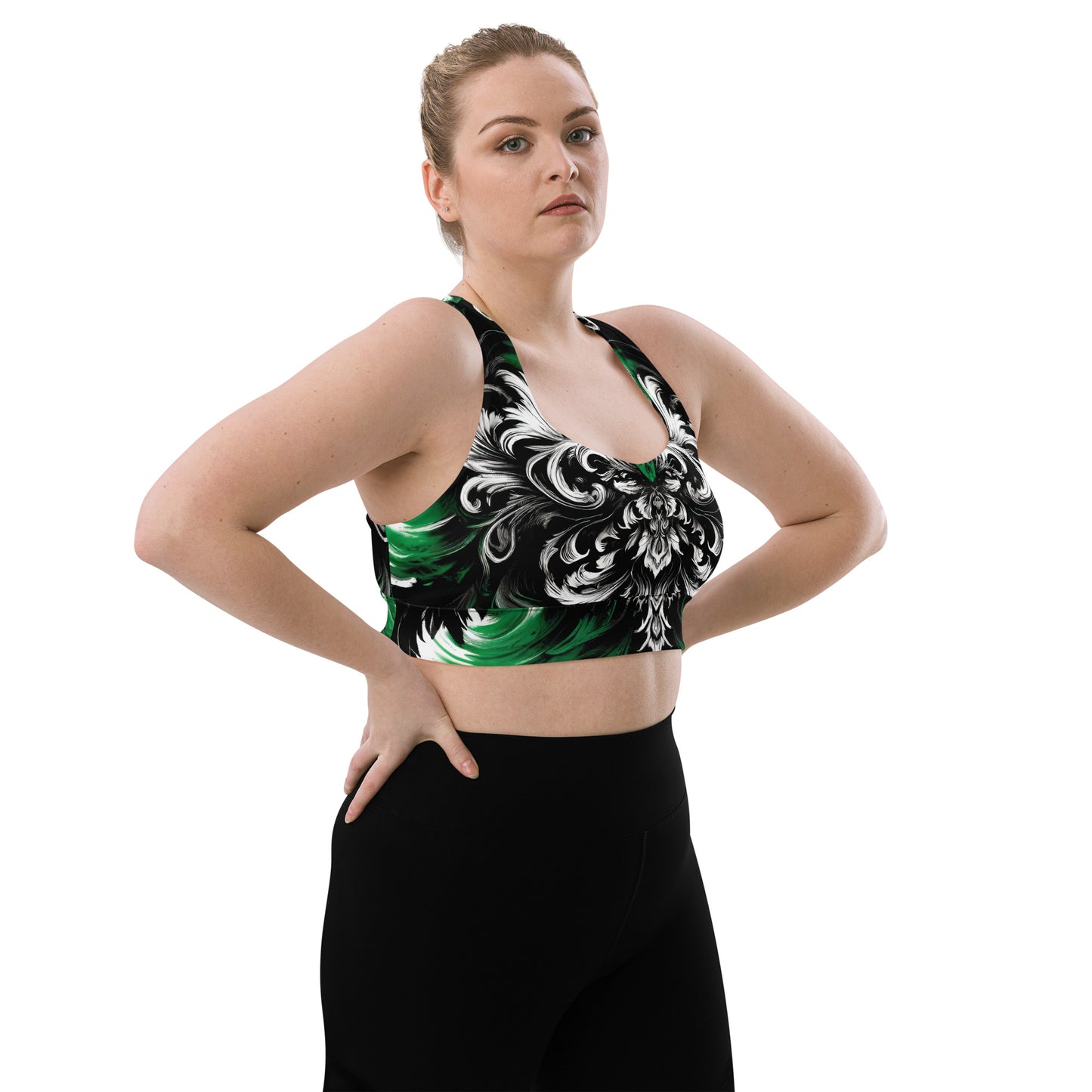 Longline Sports Bra Verdant Veil - ErdeGora