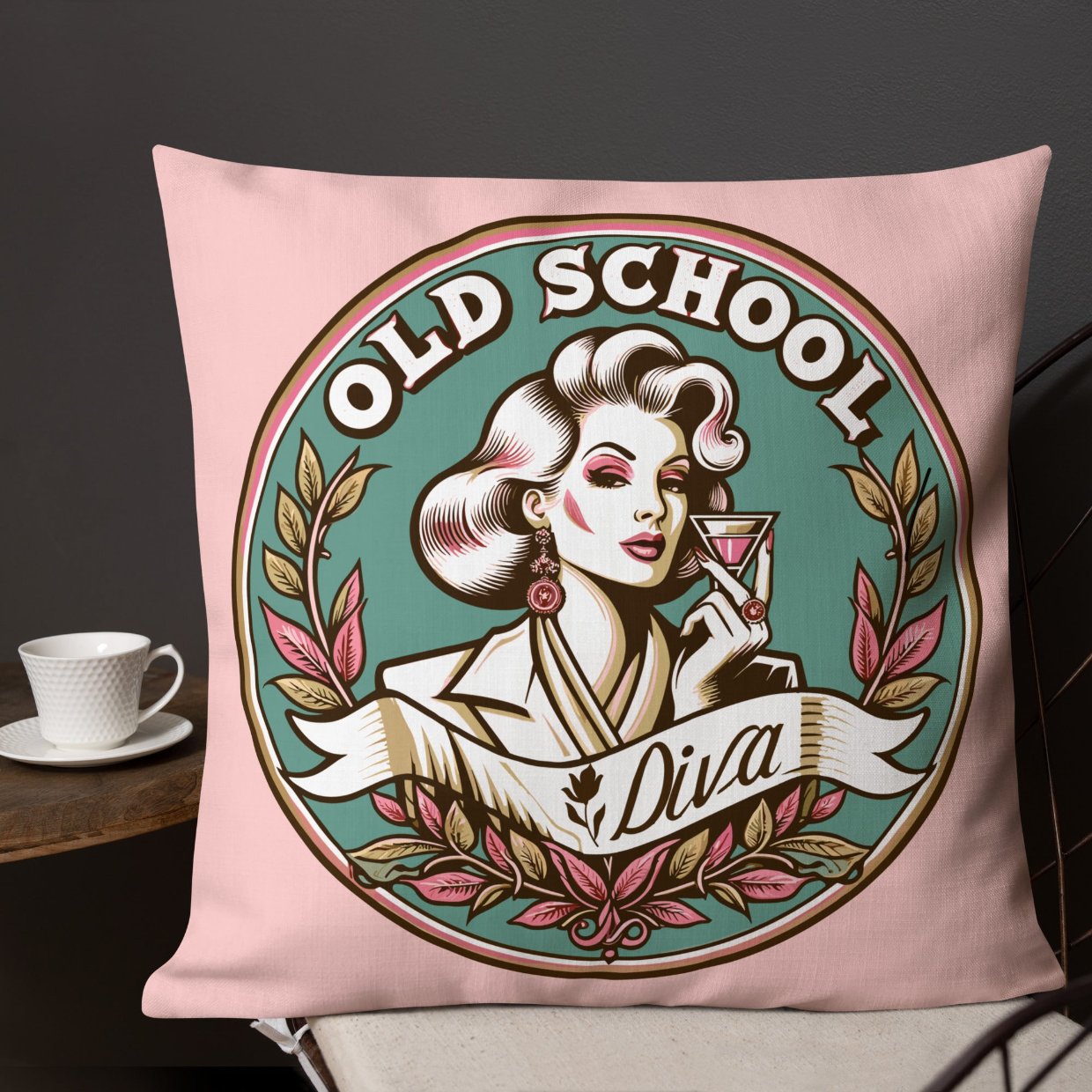 Premium Pillow Old School Diva - ErdeGora