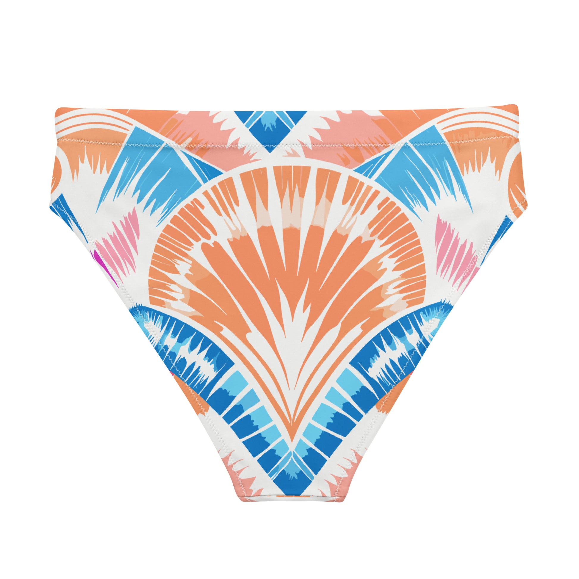 Recycled High-Waisted Bikini Bottom Peachy Shells - ErdeGora