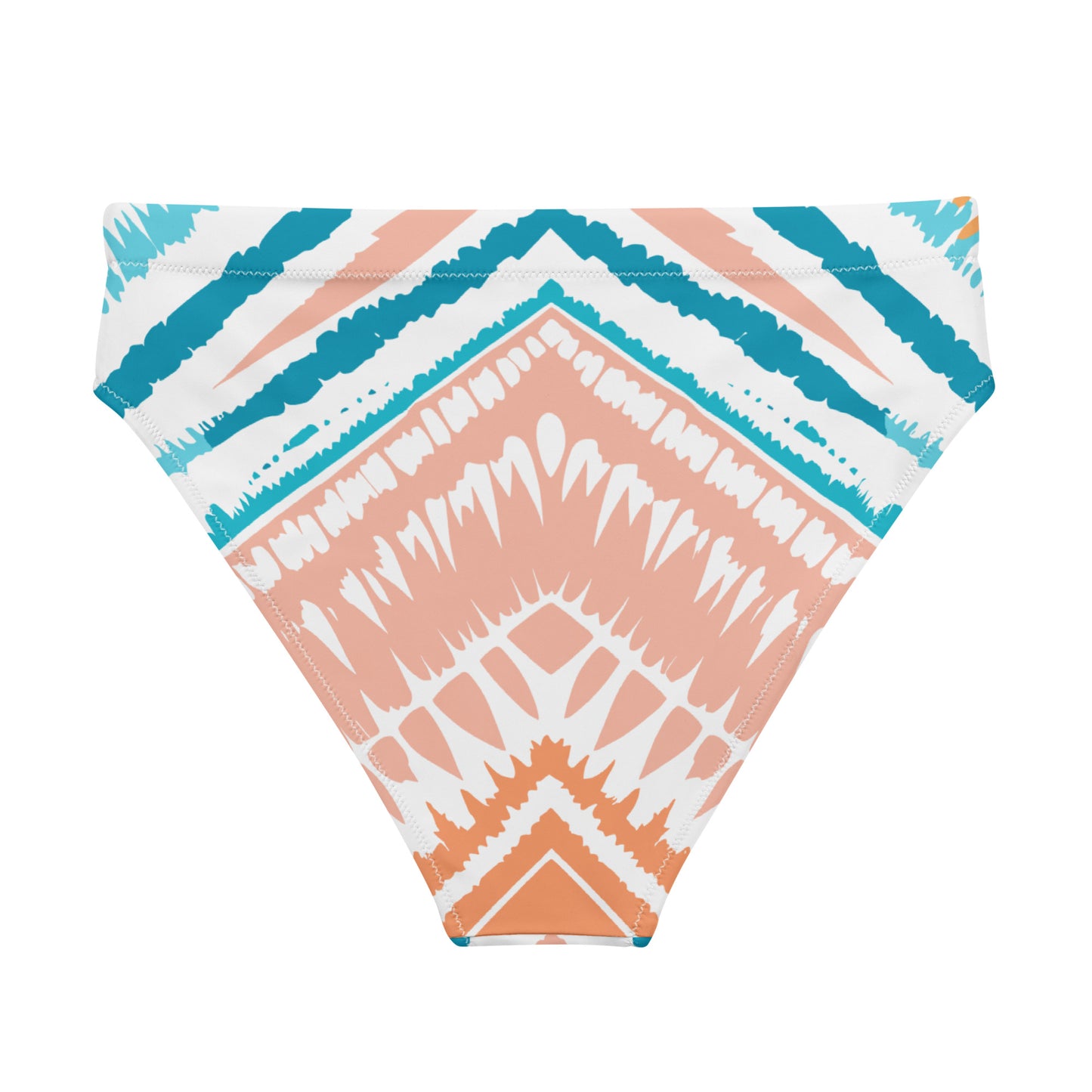 Recycled High-Waisted Bikini Bottom Peachy Blues - ErdeGora