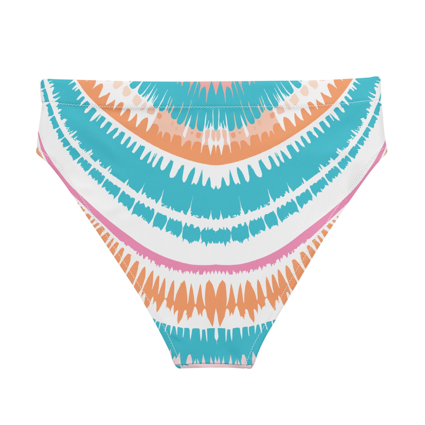 Recycled High-Waisted Bikini Bottom Peachy Ocean Drift - ErdeGora