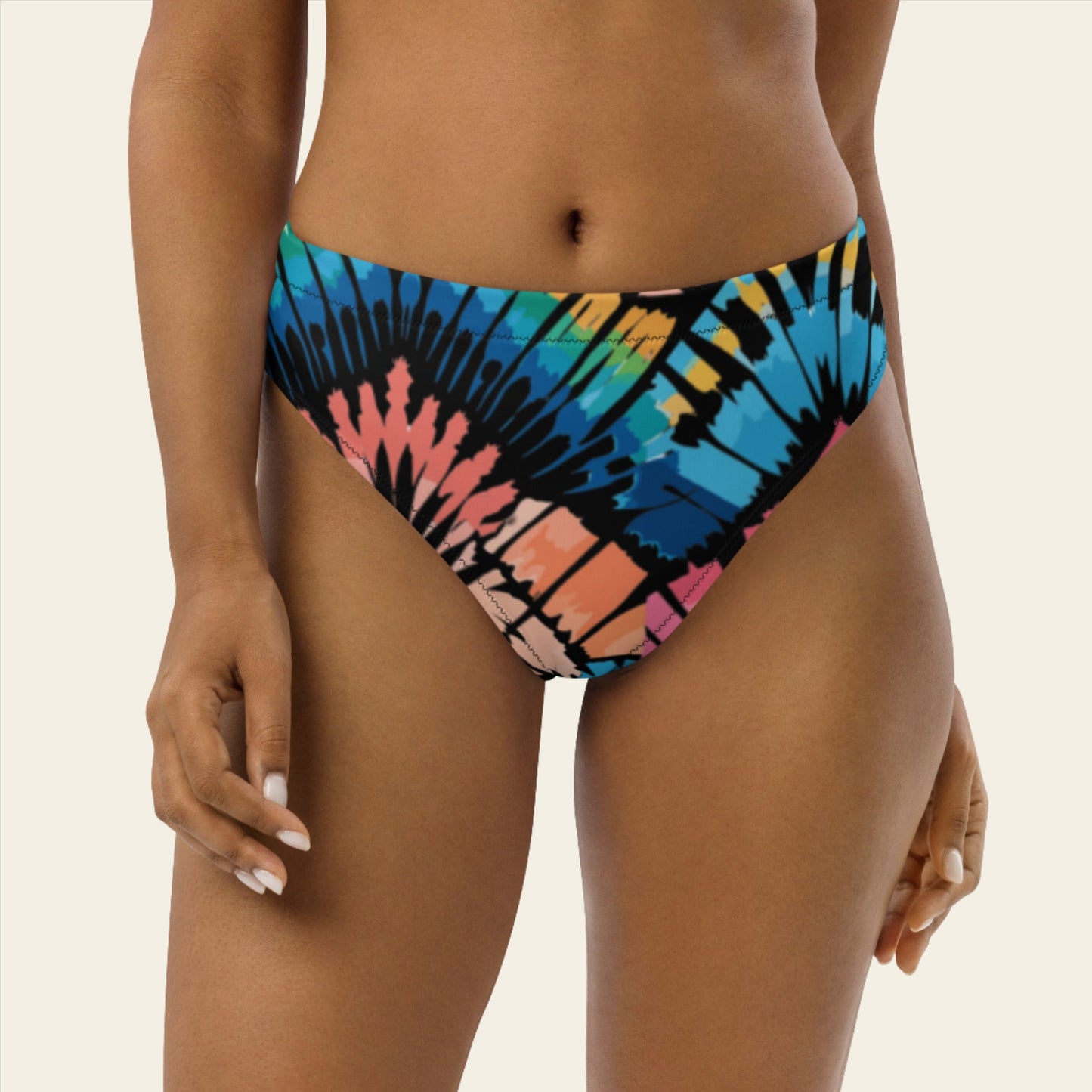 Recycled High-Waisted Bikini Bottom Peachy Saltwater - ErdeGora