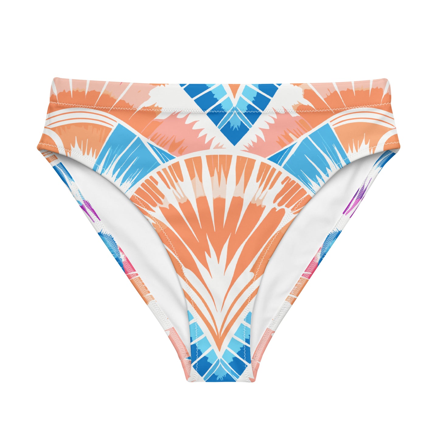 Recycled High-Waisted Bikini Bottom Peachy Shells - ErdeGora