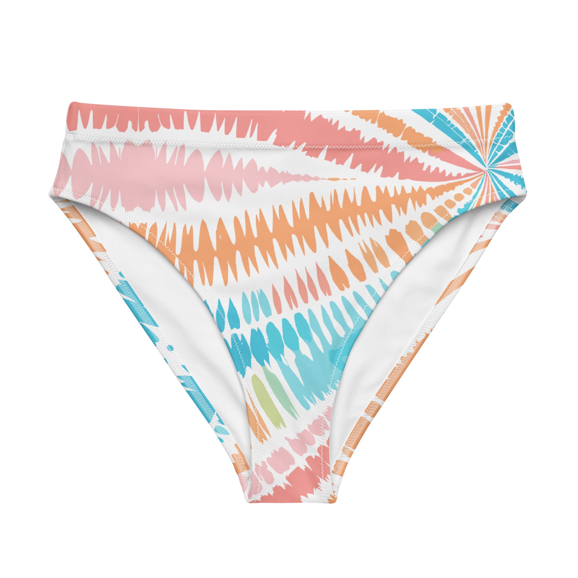 Recycled High-Waisted Bikini Bottom Peachy Twister - ErdeGora