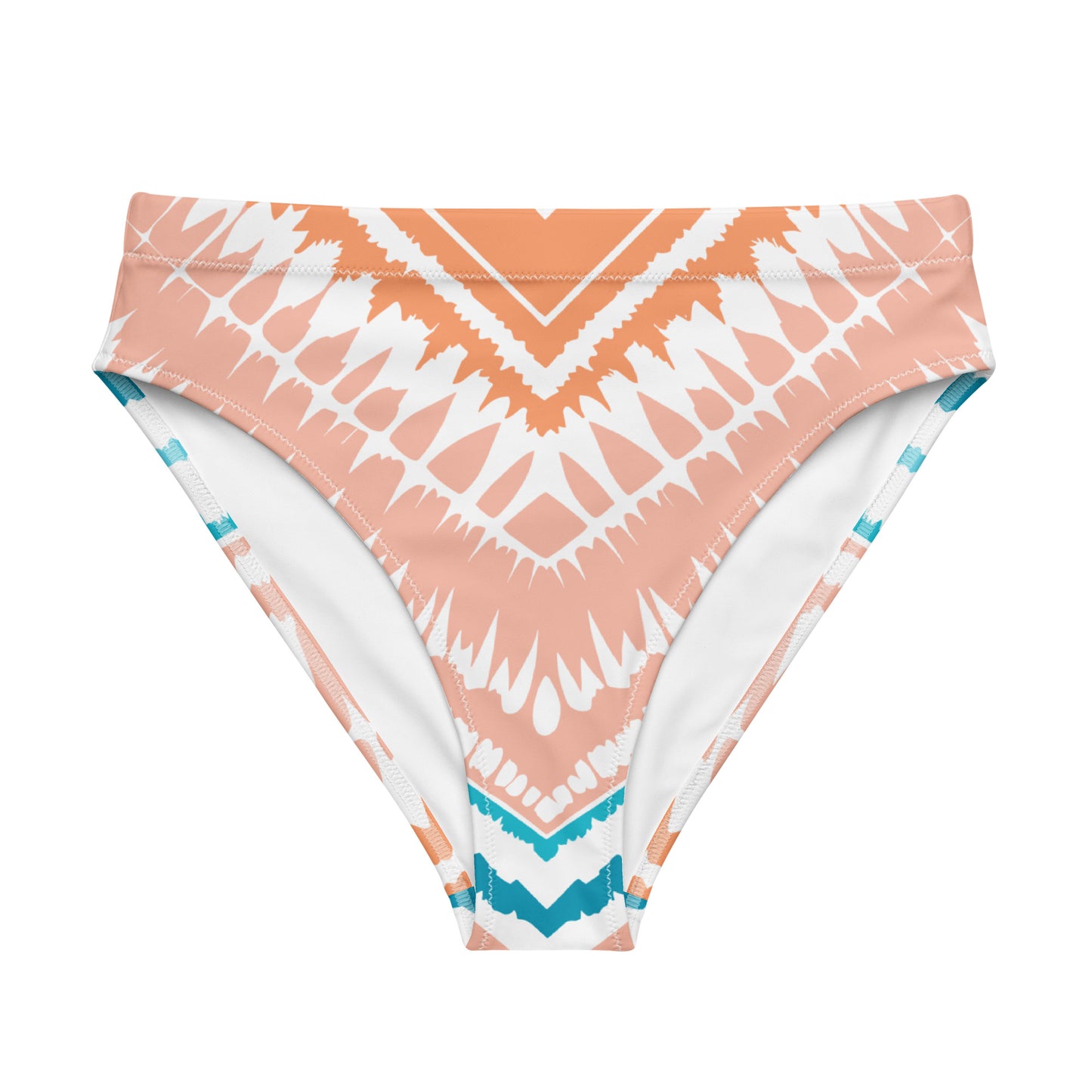 Recycled High-Waisted Bikini Bottom Peachy Blues - ErdeGora