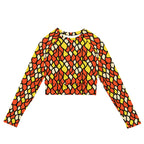 Recycled Long-sleeve Crop Top Honeycomb - ErdeGora