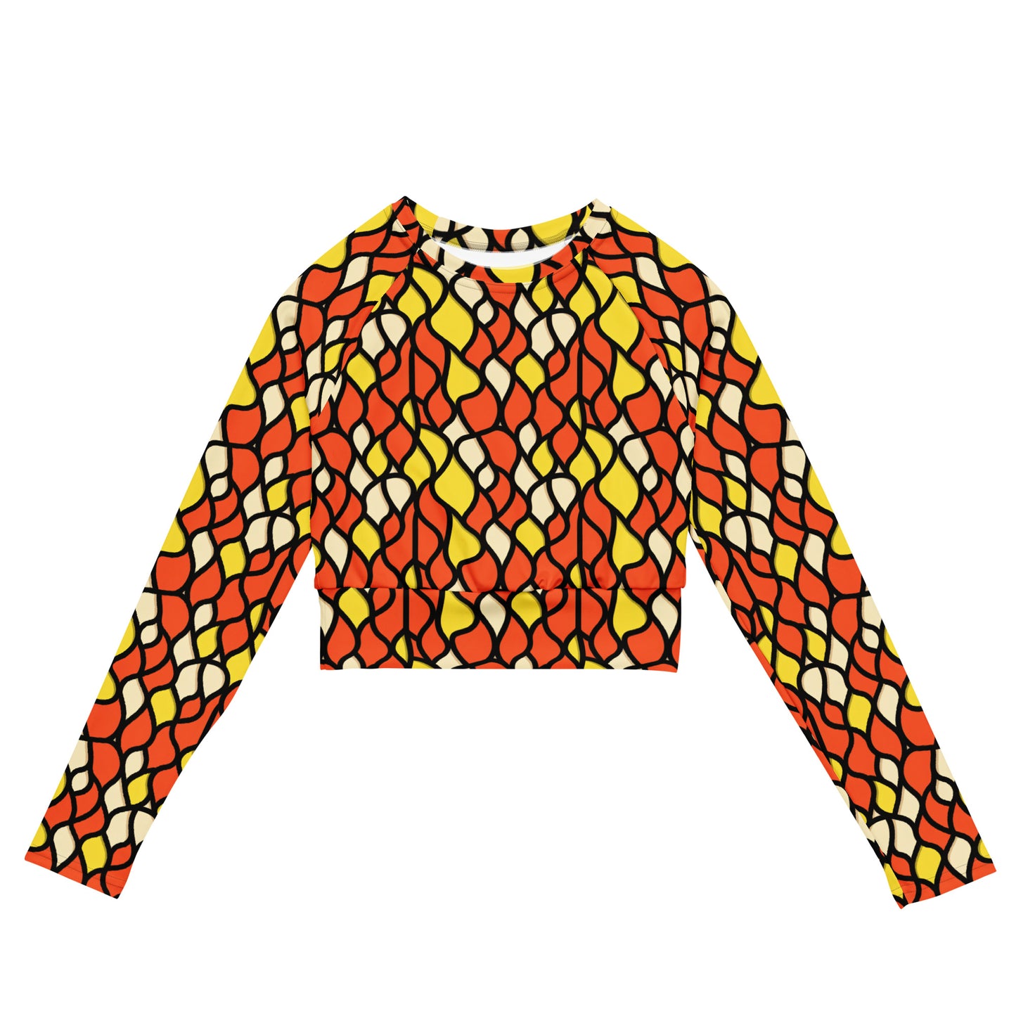 Recycled Long-sleeve Crop Top Honeycomb - ErdeGora