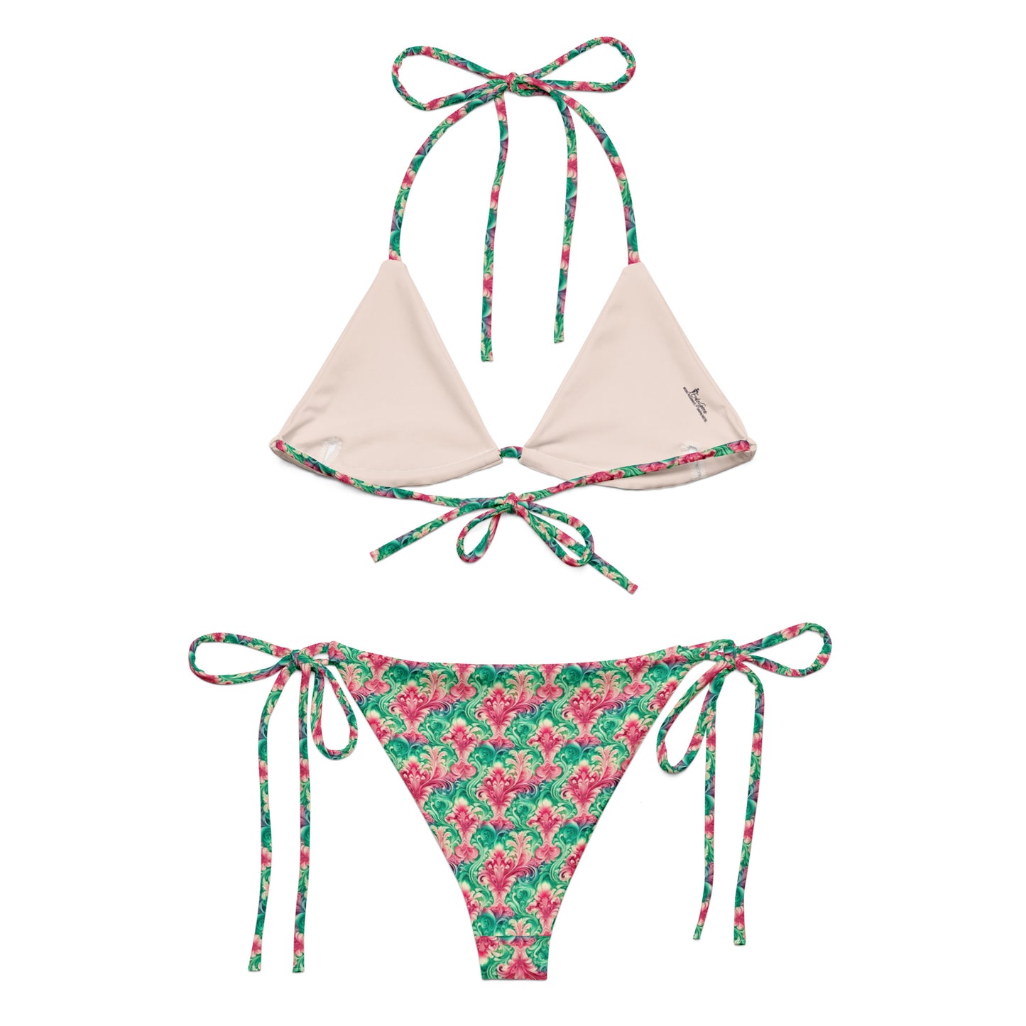 Recycled String Bikini Tropical Bloom - ErdeGora