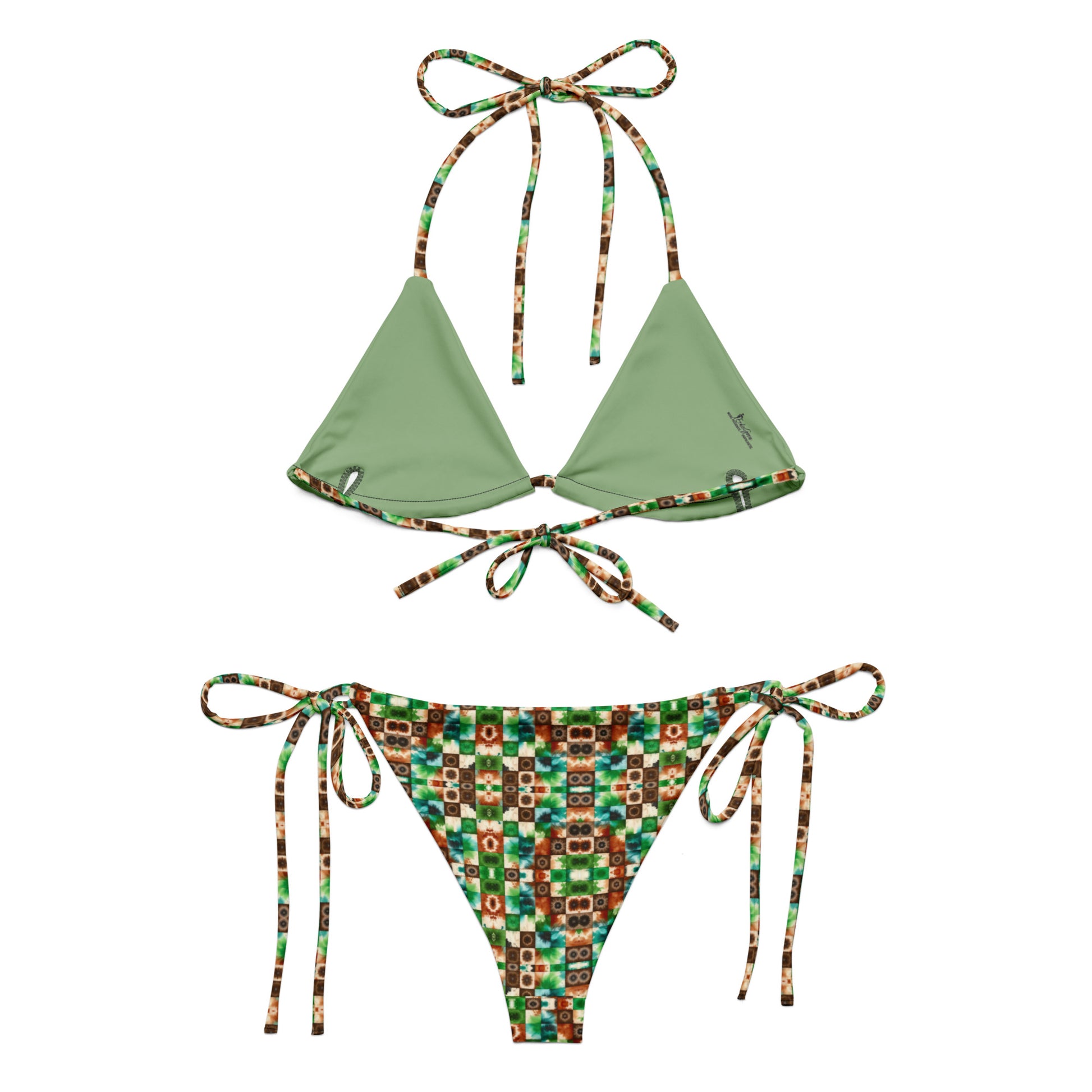 Recycled String Bikini Retro Mosaic - ErdeGora