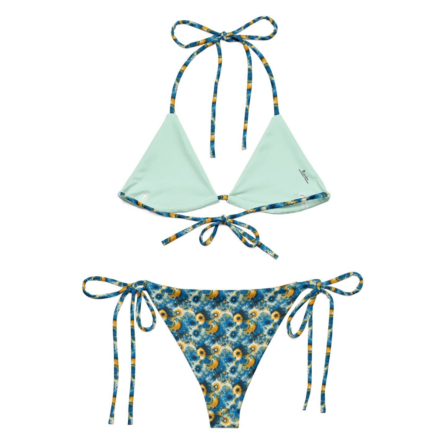 Recycled String Bikini Sunflower Splash - ErdeGora