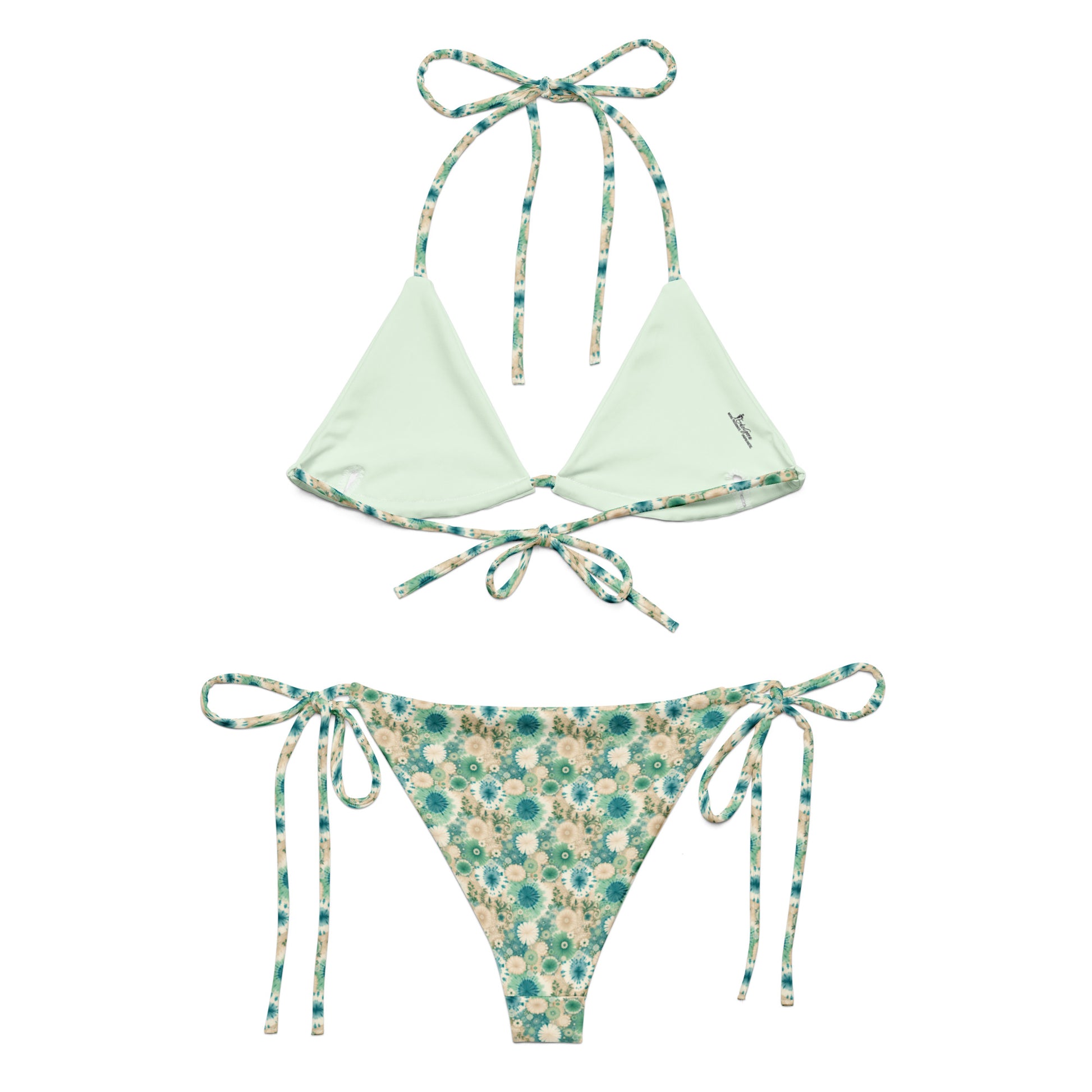 Recycled String Bikini Mint Blossom - ErdeGora