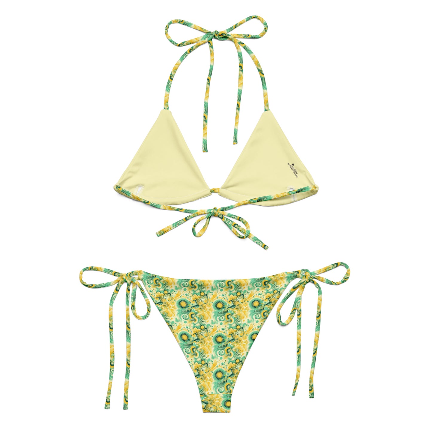 Recycled String Bikini Golden Garden - ErdeGora