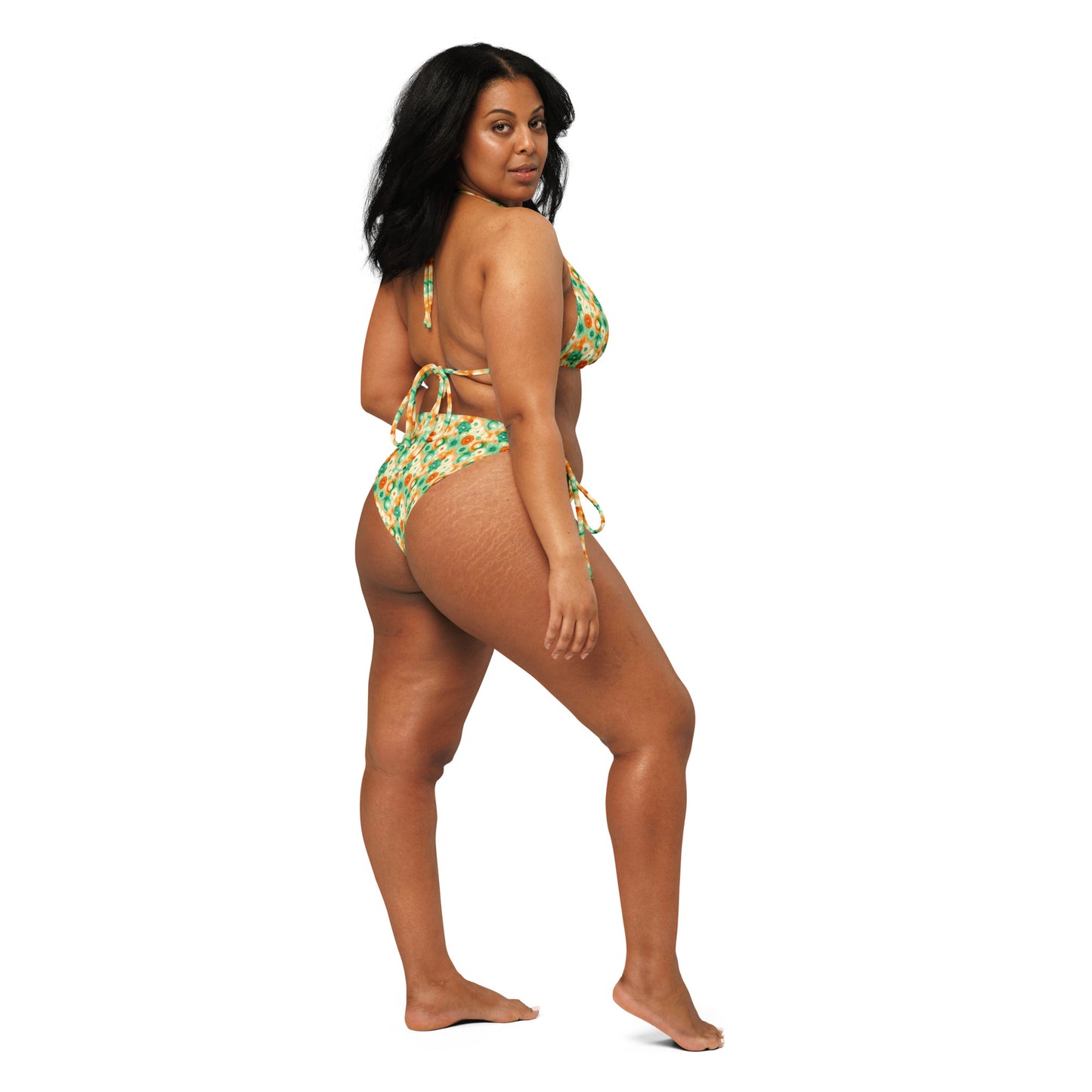 Recycled String Bikini Citrus Splash - ErdeGora