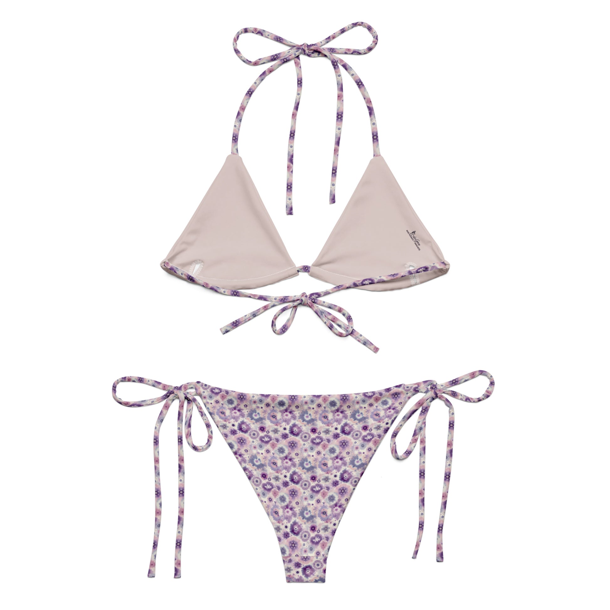 Recycled String Bikini Lilac Bloom - ErdeGora