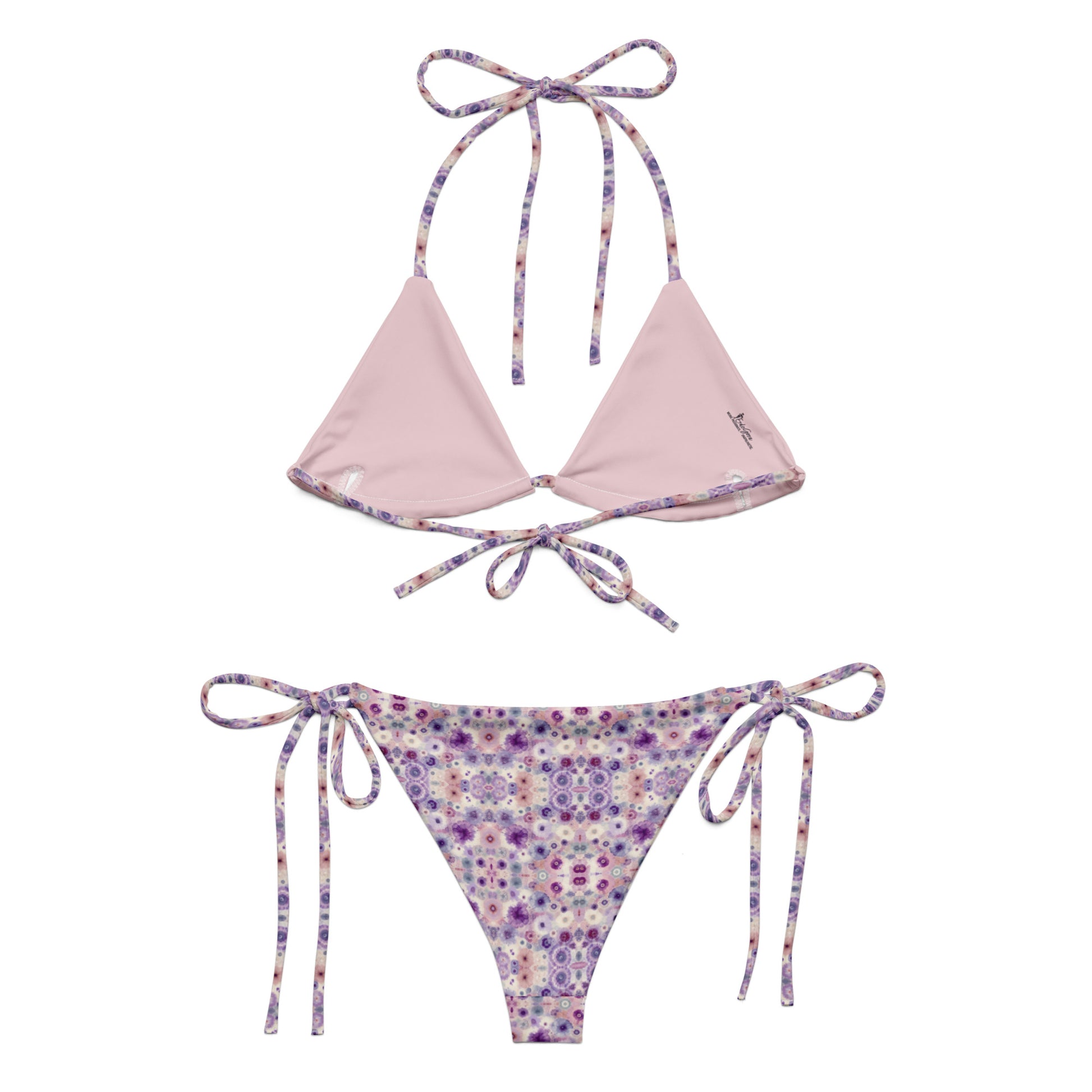 Recycled String Bikini Lavender Mosaic - ErdeGora